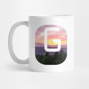 Initial G Sunset Photograph Mug